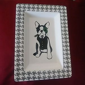Boston Terrier Herringbone Printed Accessory Tray